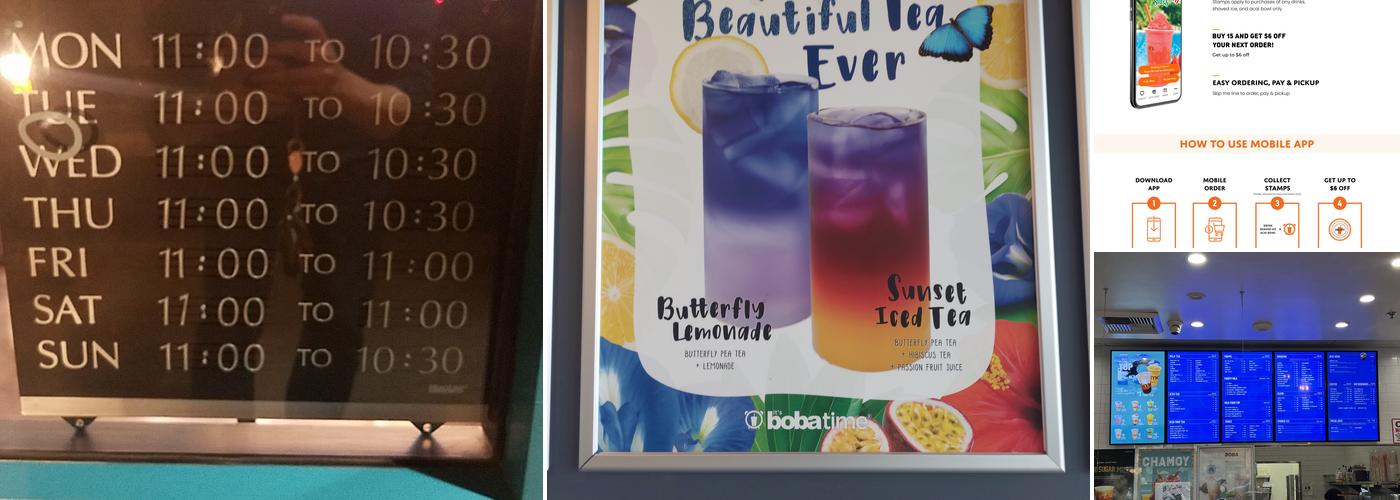 It's Boba Time Menu