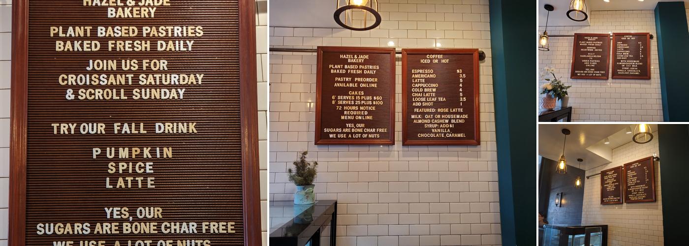 Hazel & Jade Bakery Menu