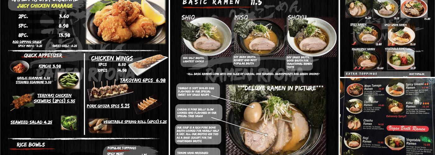 Ramen Ryoma Pacific Beach Menu