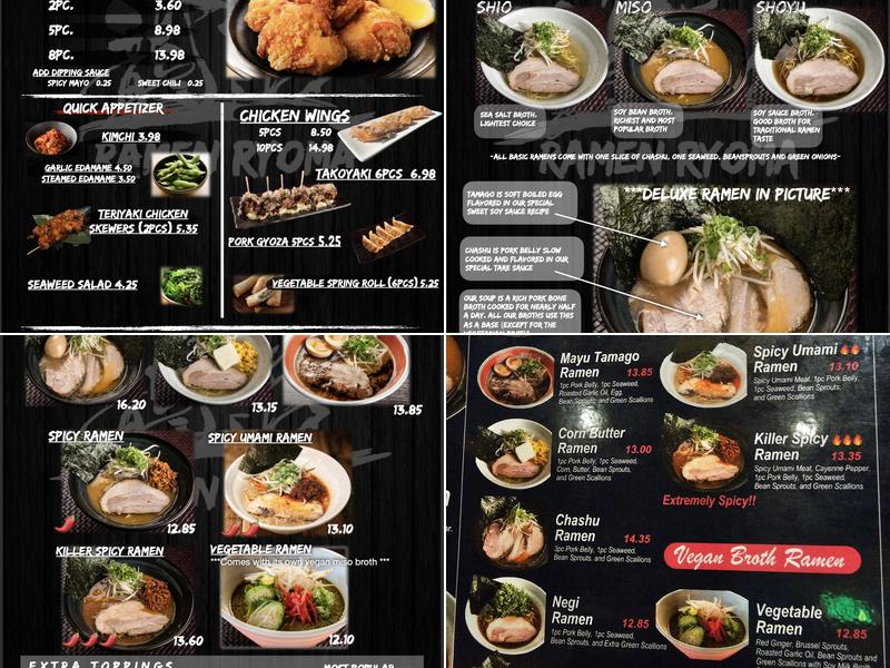 Ramen Ryoma Pacific Beach Menu