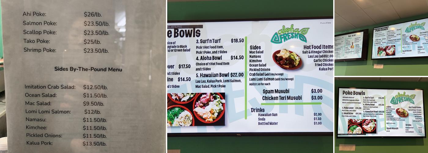 Aloha Fresh Menu