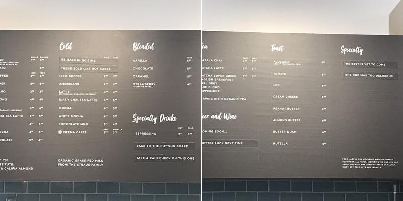 Invita Cafe Menu