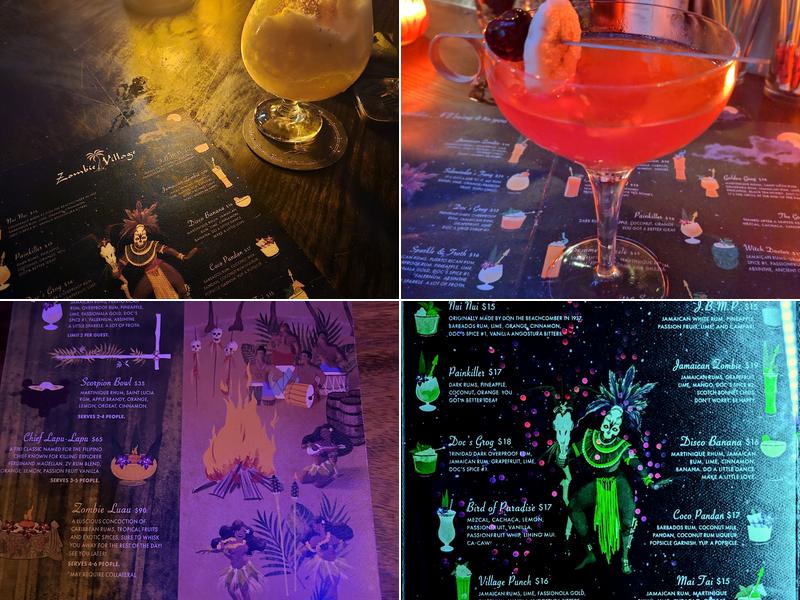 The Zombie Village Menu