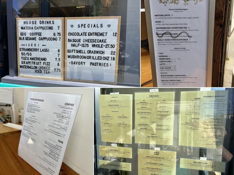 Breadbelly Menu