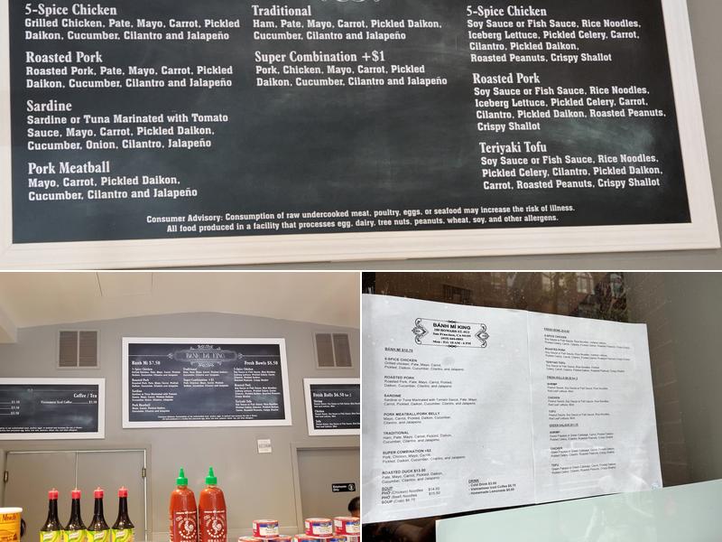 Banh Mi King Menu
