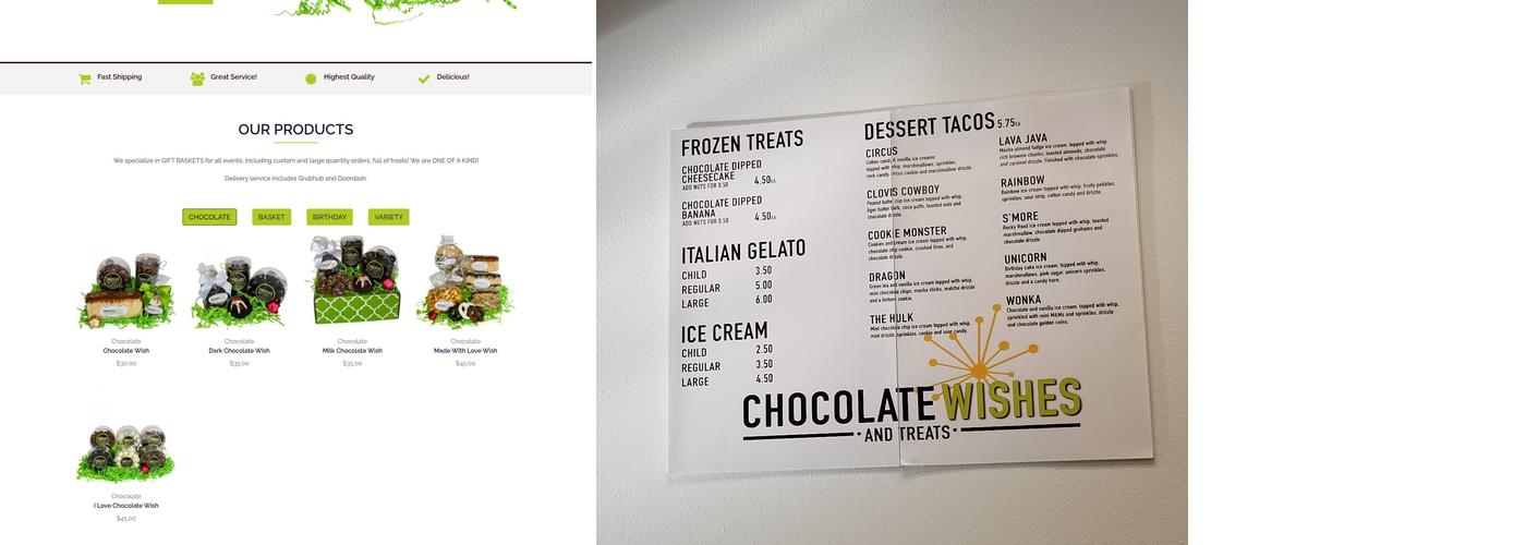 Chocolate WISHES Menu
