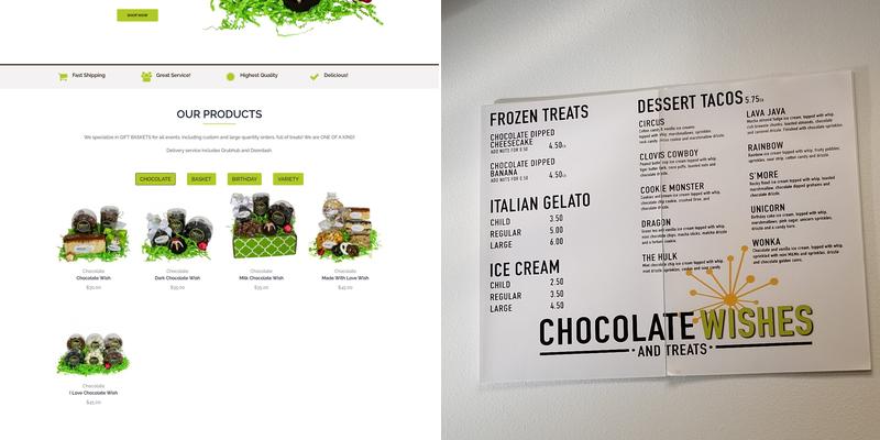 Chocolate WISHES Menu