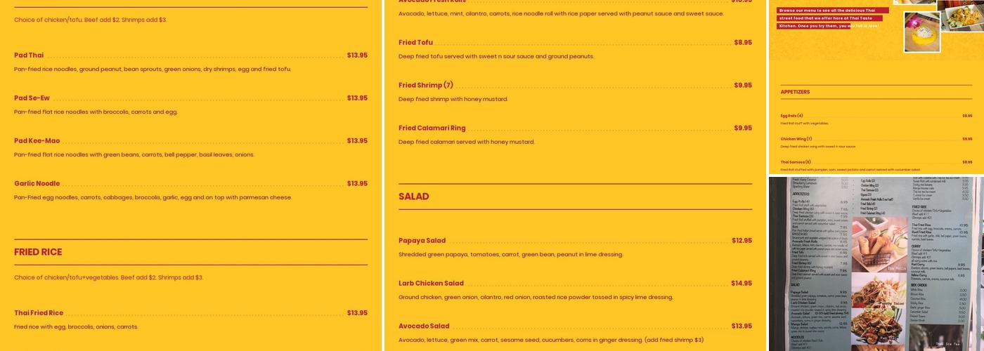 Thai Taste Kitchen Menu