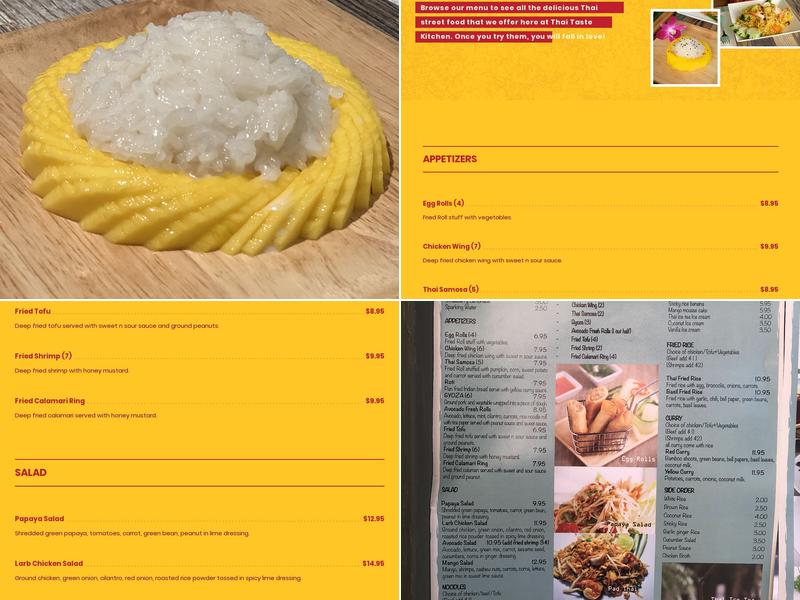 Thai Taste Kitchen Menu