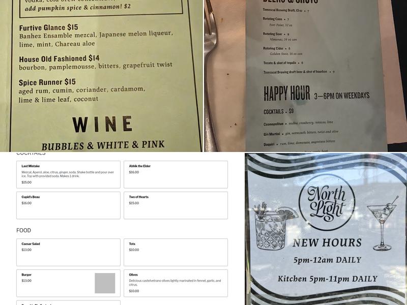 North Light Menu