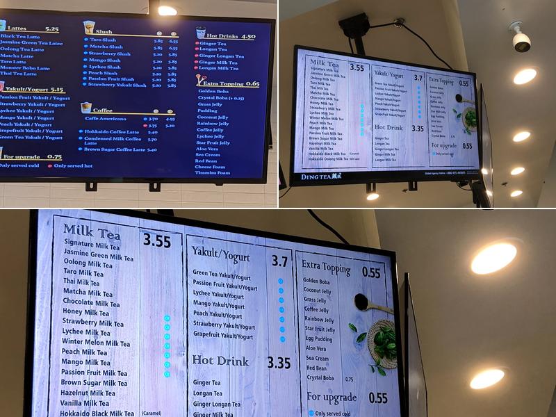 Ding Tea Menu