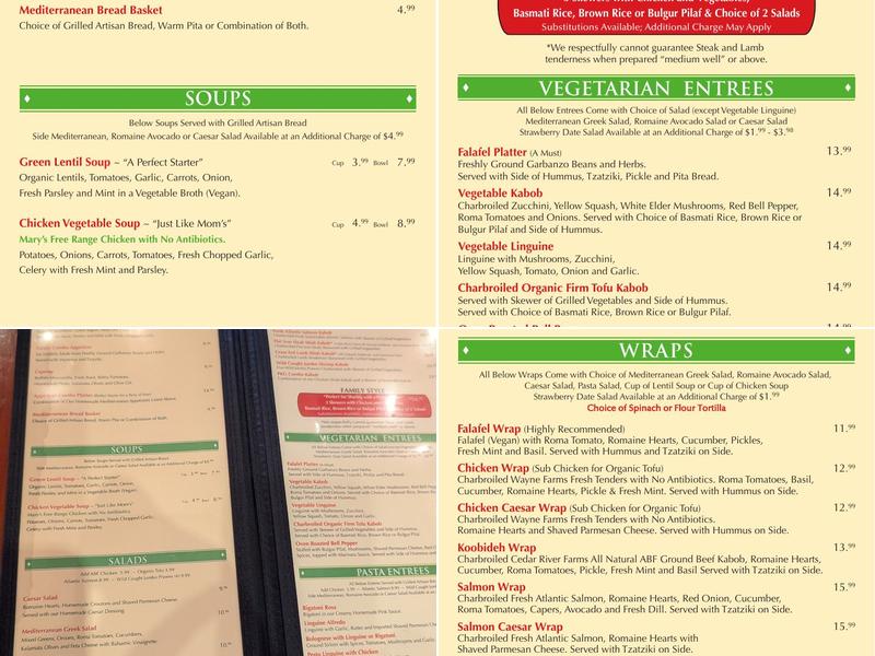 Panini Kabob Grill - Riverside Menu