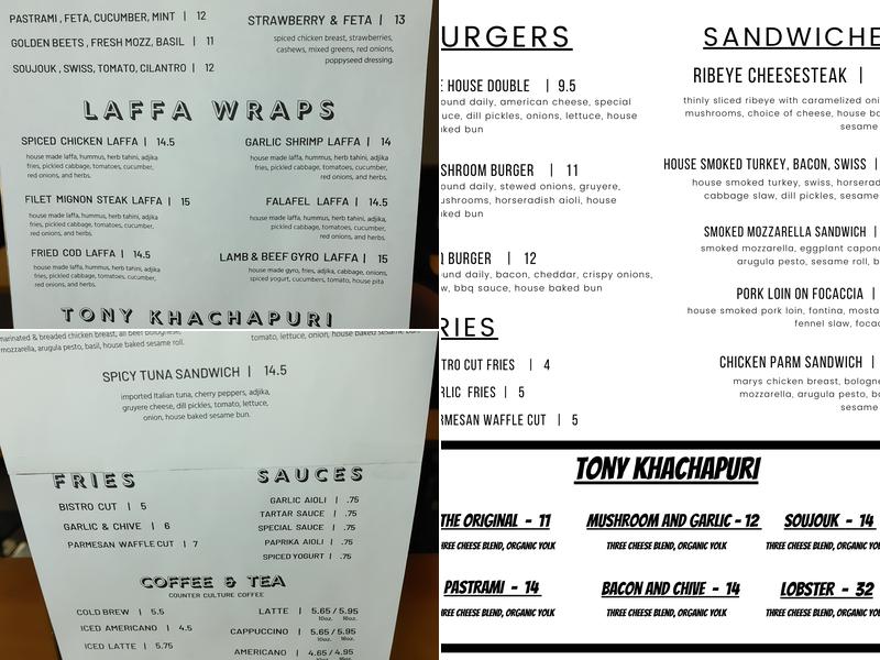 Tony Khachapuri at Oui Melrose Menu