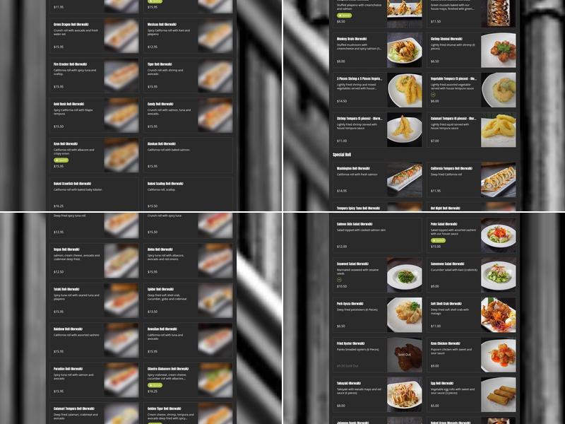 Yuka Japanese Cuisine Menu