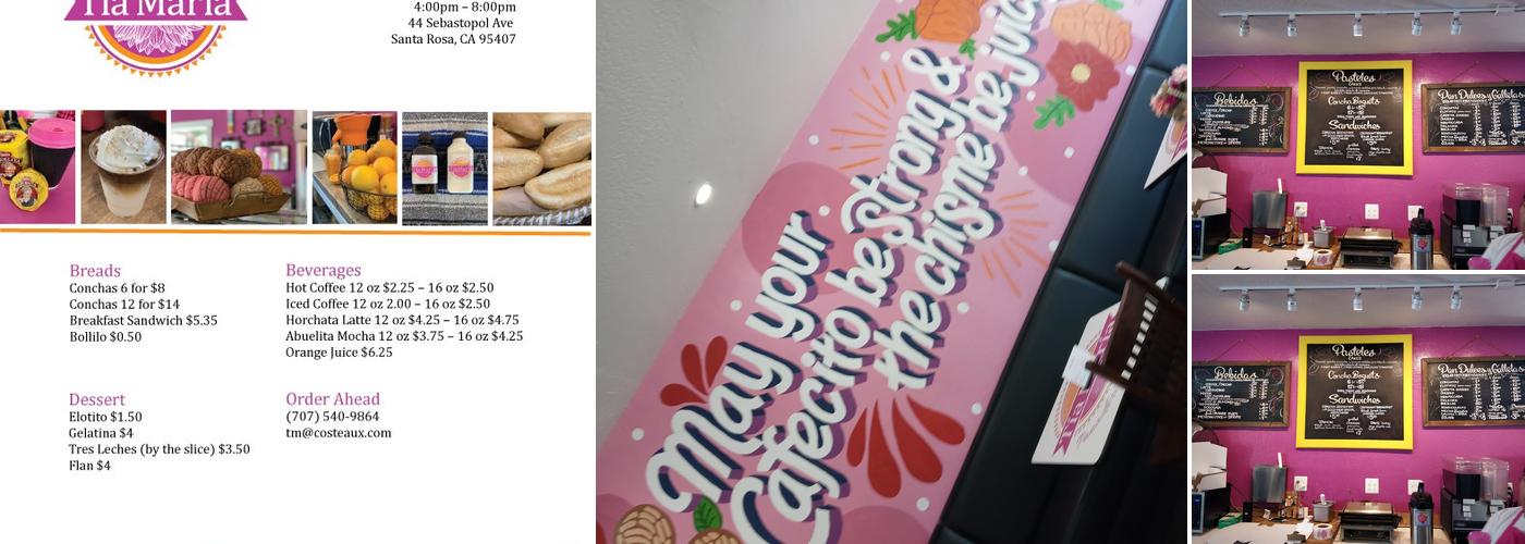 Tia Maria Panaderia y Pasteleria Menu