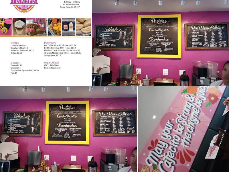 Tia Maria Panaderia y Pasteleria Menu