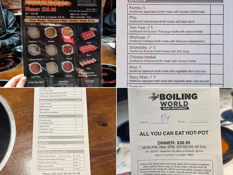 Boiling World Menu