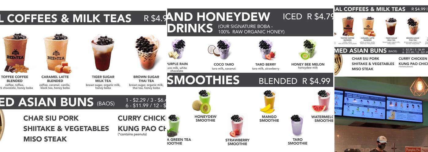 Bee & Tea Menu
