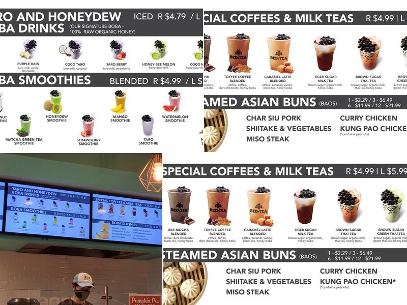 Bee & Tea Menu