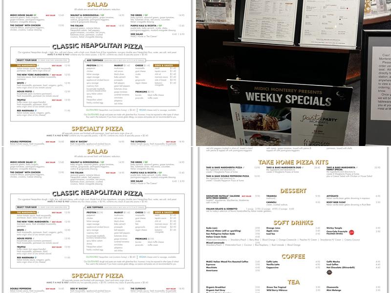 MidiCi The Neapolitan Pizza Company Menu
