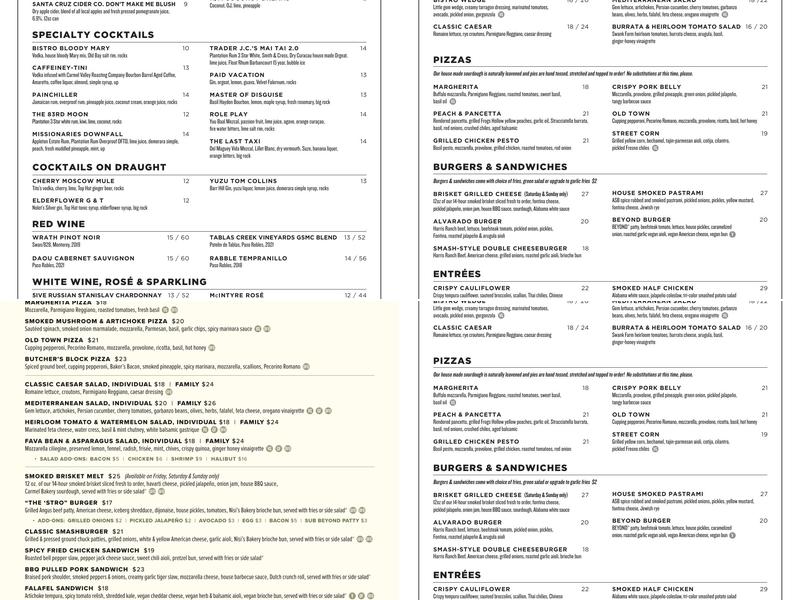 Alvarado Street Brewery & Bistro Menu