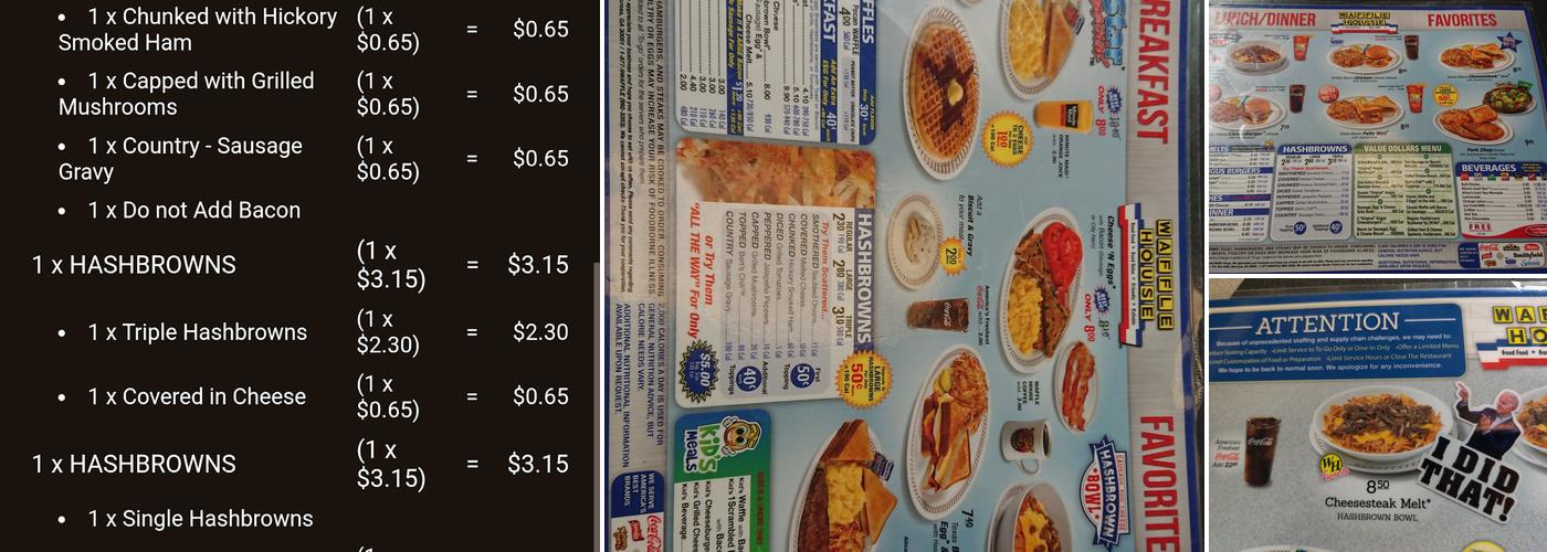 Waffle House Menu