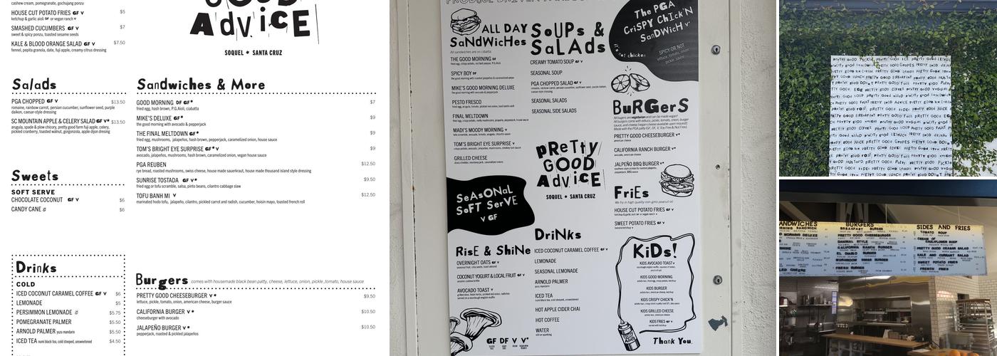 Pretty Good Advice Menu