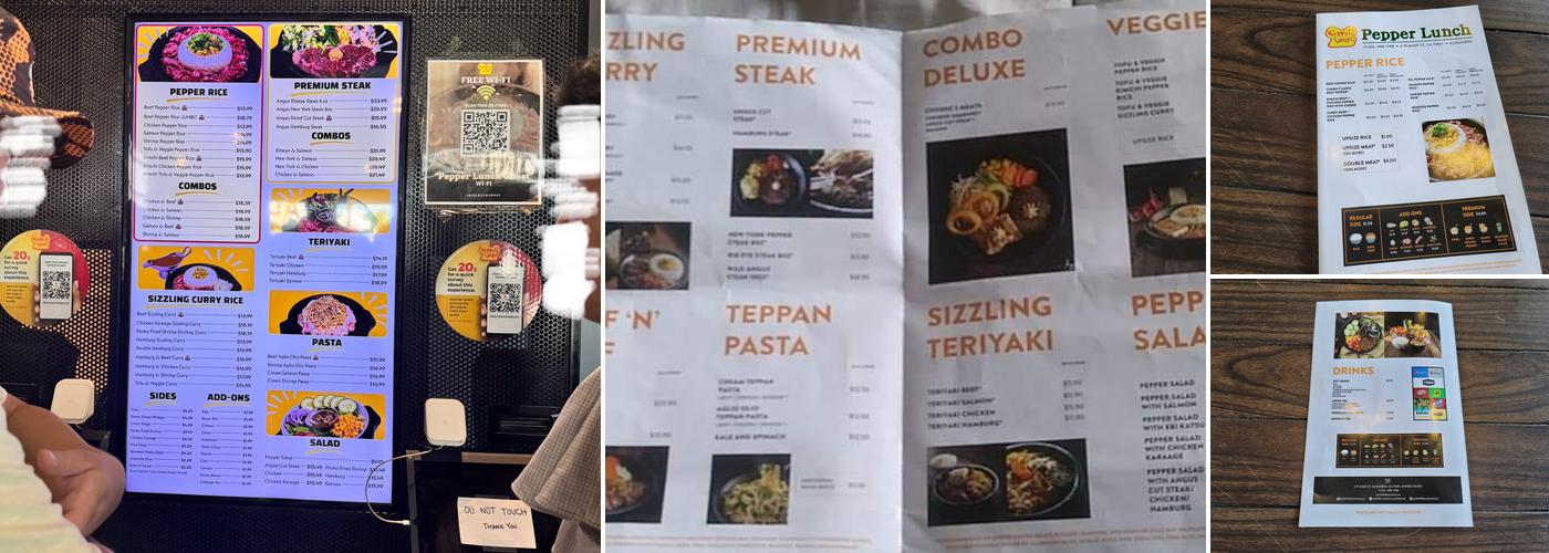 Pepper Lunch Menu