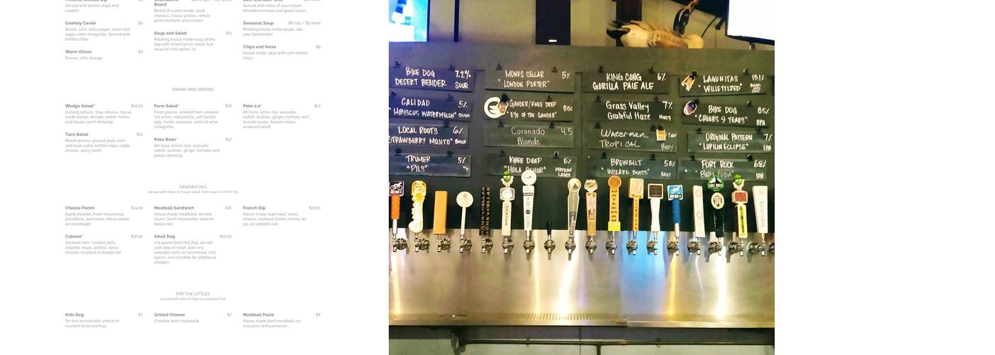 Gander Taphouse Menu