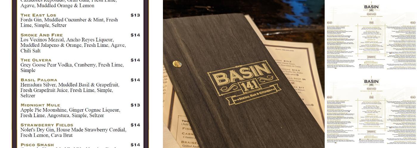 Basin 141 Social Bar & Kitchen Menu