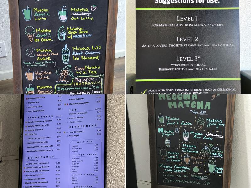 Meccha Matcha Menu
