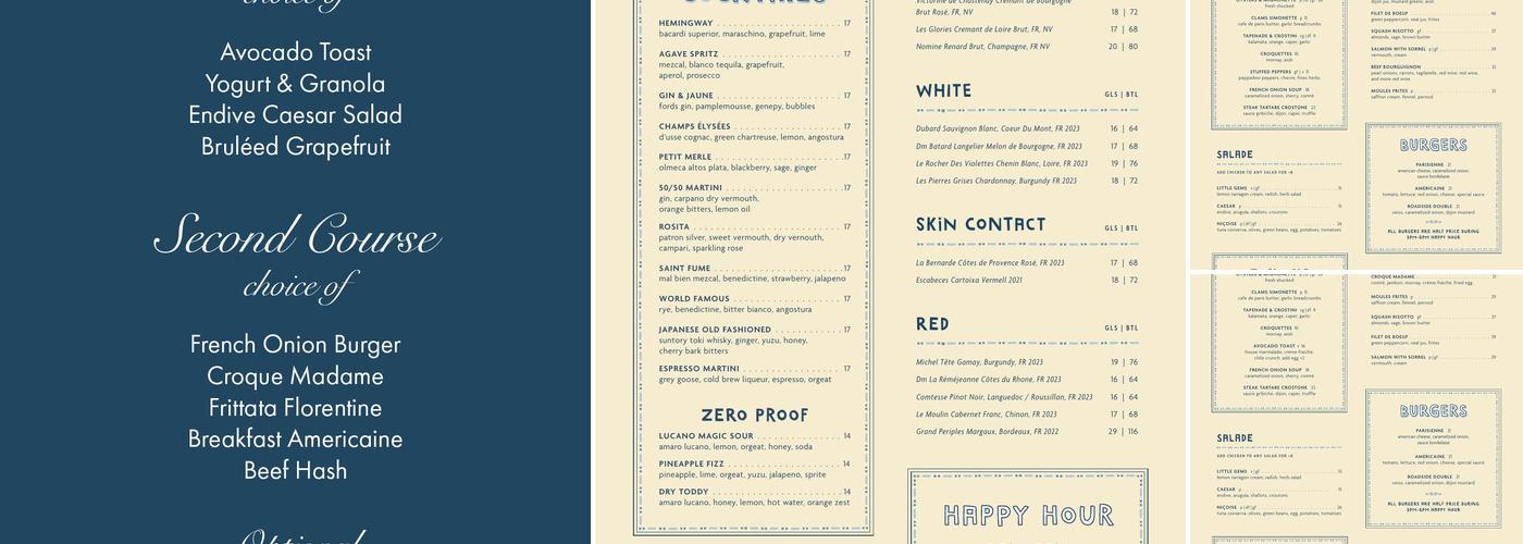 Simonette Restaurant Menu