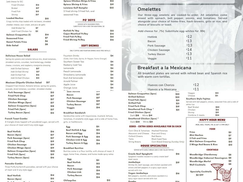 Delicious at the Dunbar Menu