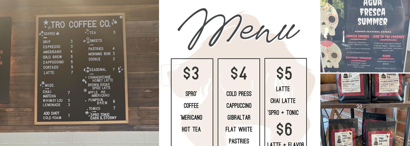 TRO Coffee Co Menu