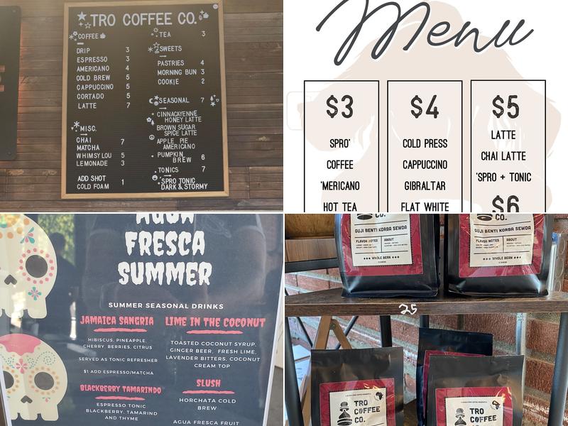 TRO Coffee Co Menu