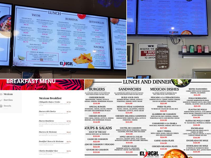 El Jacal Mexican grill Menu