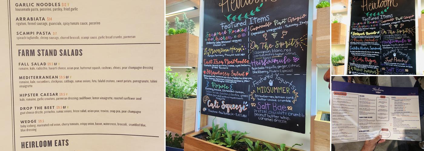 Heirloom Menu