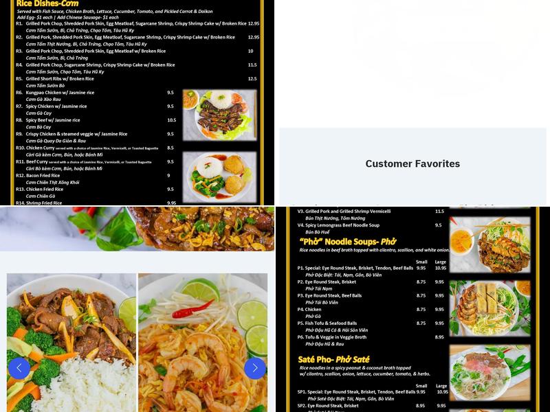 Com Pho Bamboo Menu