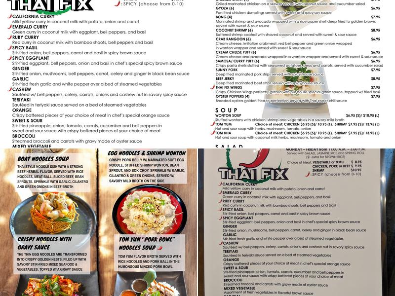 Thai Fix Menu