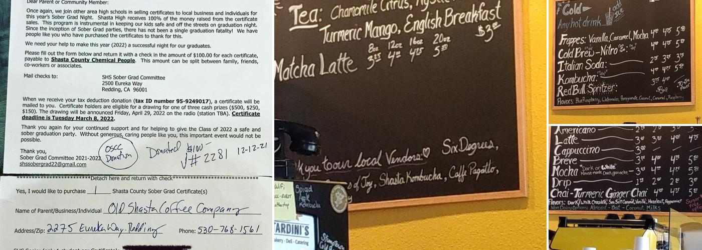 Old Shasta Coffee Company Menu