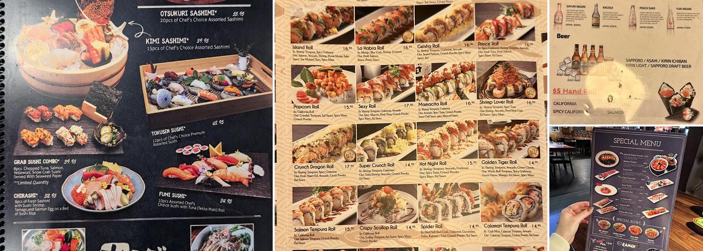 Crazy Rock'N Sushi - Fullerton Menu