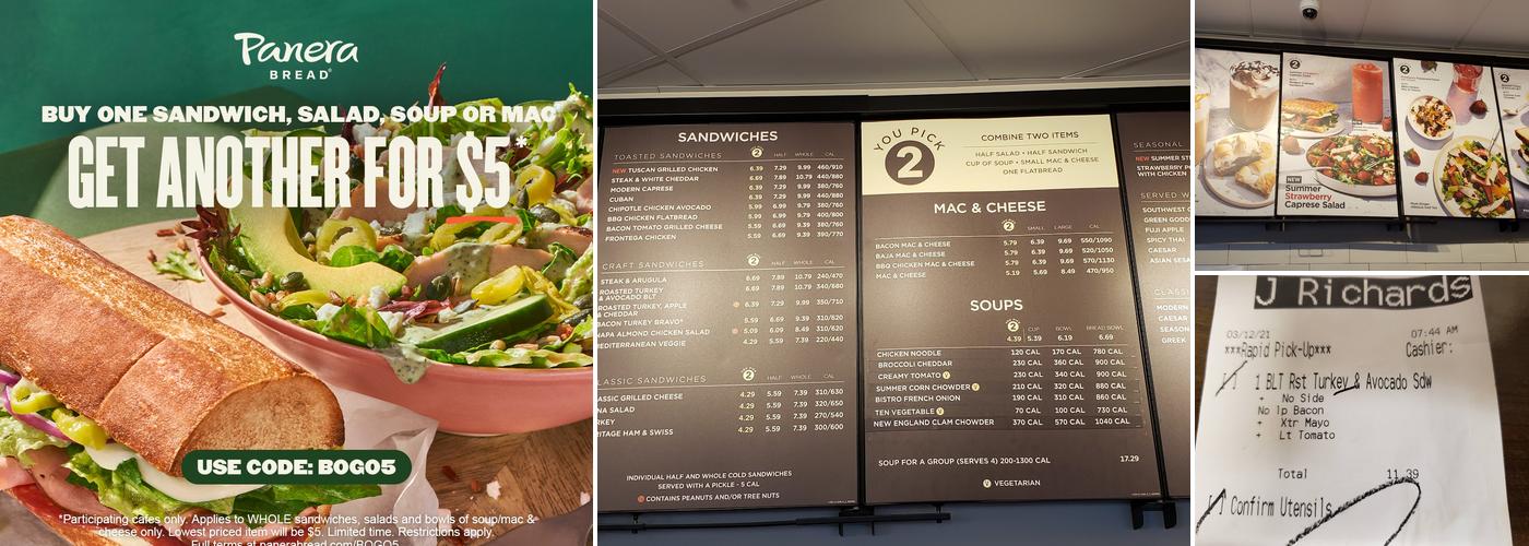 Panera Bread Menu