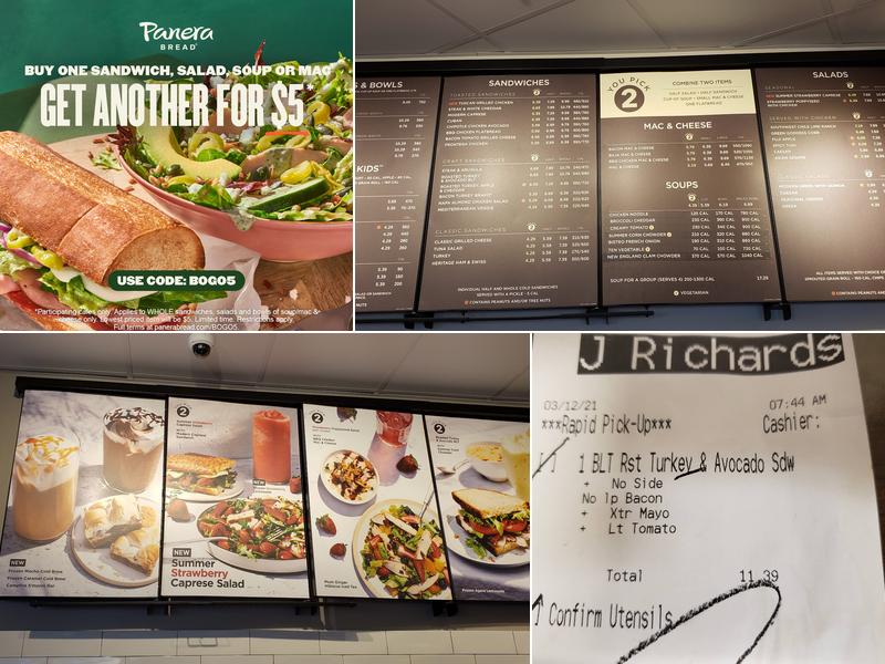 Panera Bread Menu