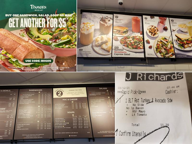 Panera Bread Menu