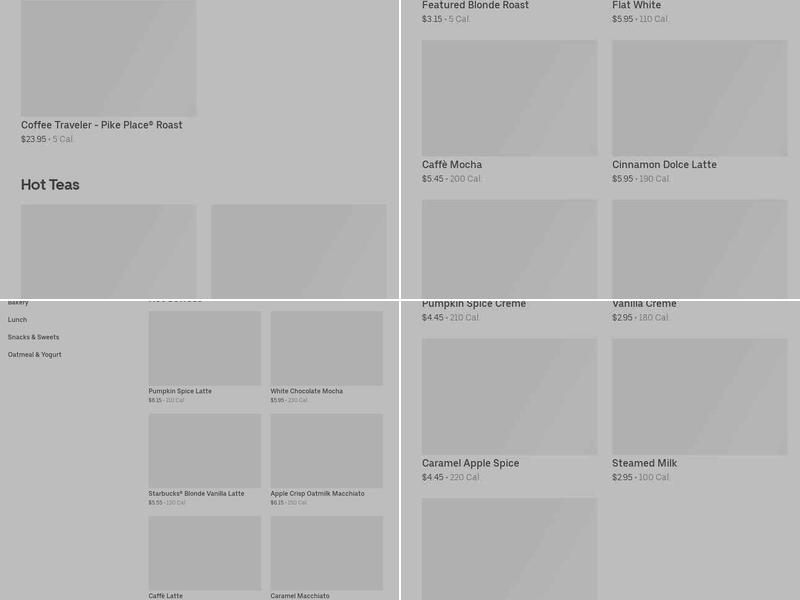 Starbucks Menu