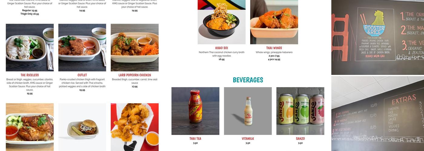 Rooster & Rice Menu