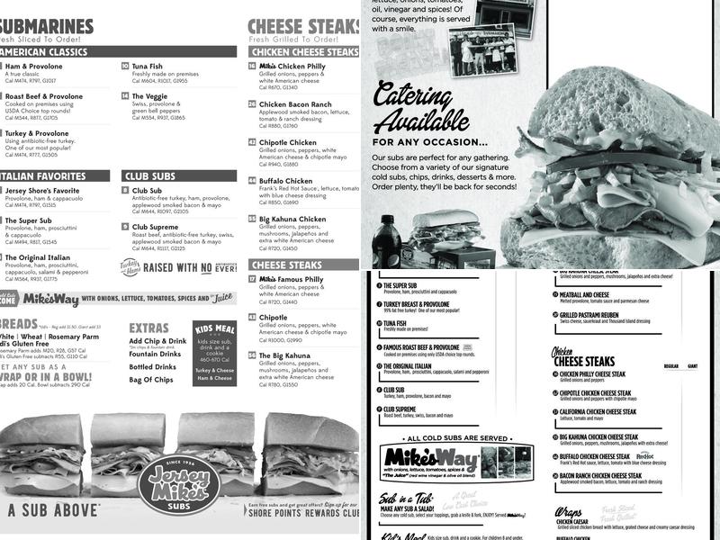Jersey Mike's Subs Menu