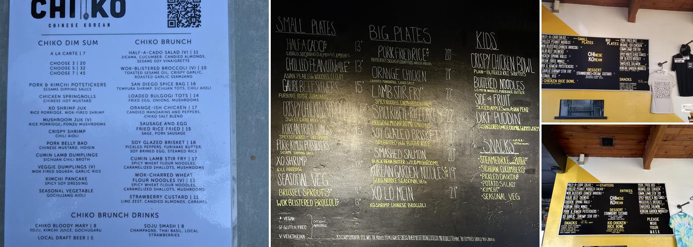 CHIKO Menu
