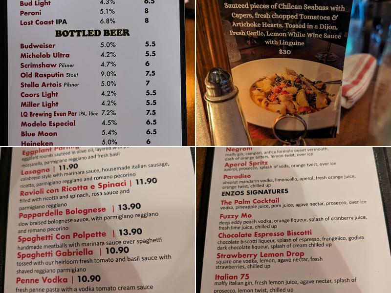 Enzo's Rancho Mirage Menu