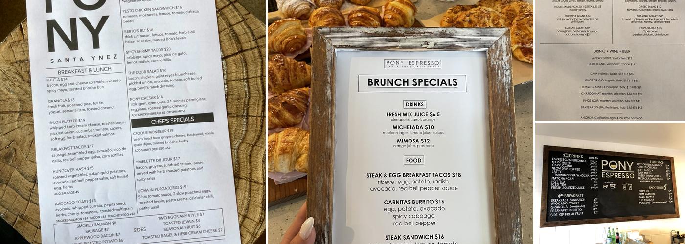 Pony Espresso Menu